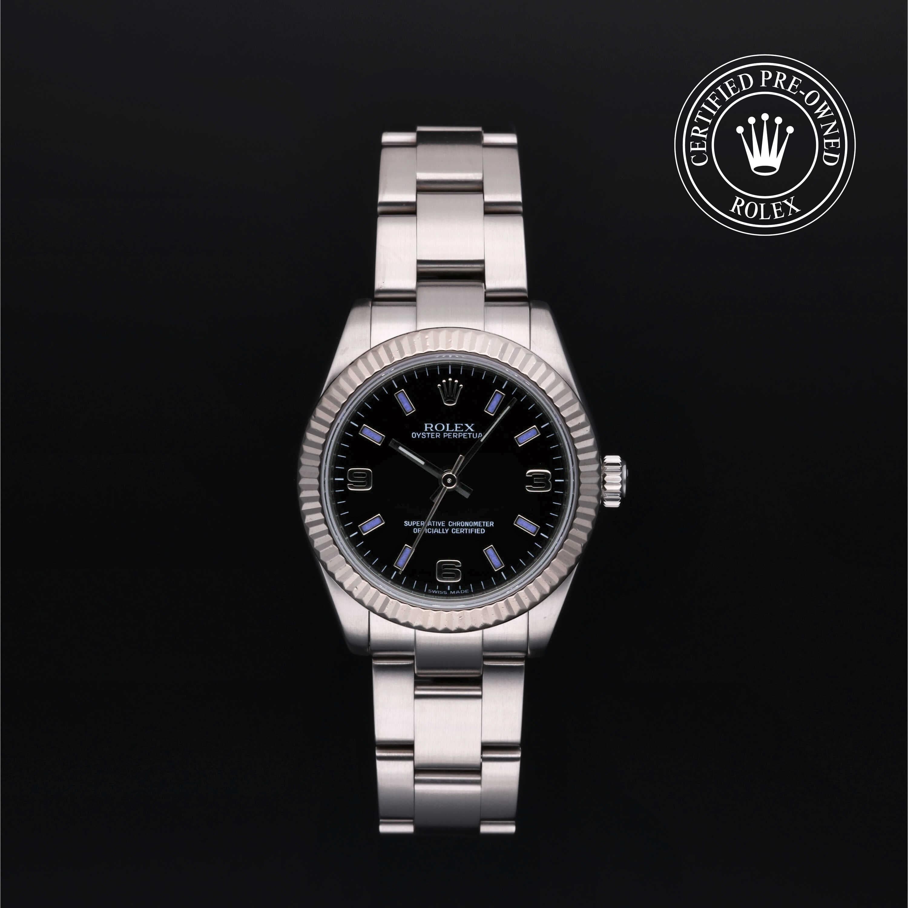 Rolex Certified Pre-Owned Oyster Perpetual in Oyster, 31 mm, Stainless Steel and white gold 177234
