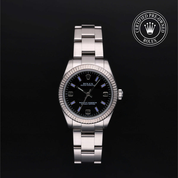 Rolex Certified Pre-Owned Oyster Perpetual in Oyster, 31 mm, Stainless Steel and white gold 177234
