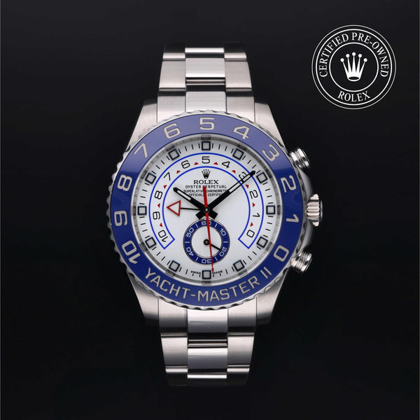 Rolex Certified Pre-Owned Yacht-Master II in Oyster, 44 mm, Stainless Steel 116680 watch available at Long's Jewelers.