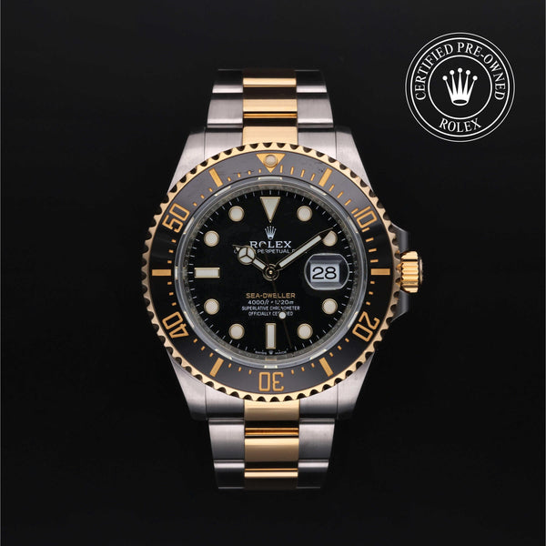 Rolex Certified Pre-Owned Sea-Dweller Oyster, 43 mm, Stainless Steel and yellow gold 126603 watch available at Long's Jewelers.