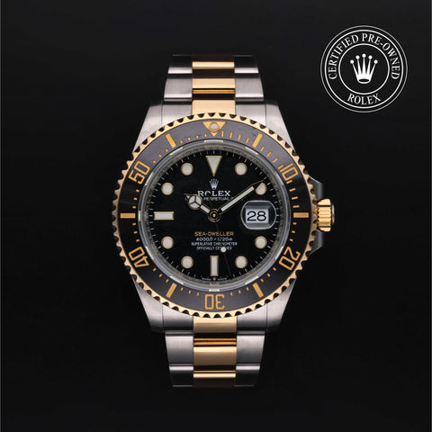 Rolex Certified Pre-Owned Sea-Dweller Oyster, 43 mm, Stainless Steel and yellow gold 126603 watch available at Long's Jewelers.