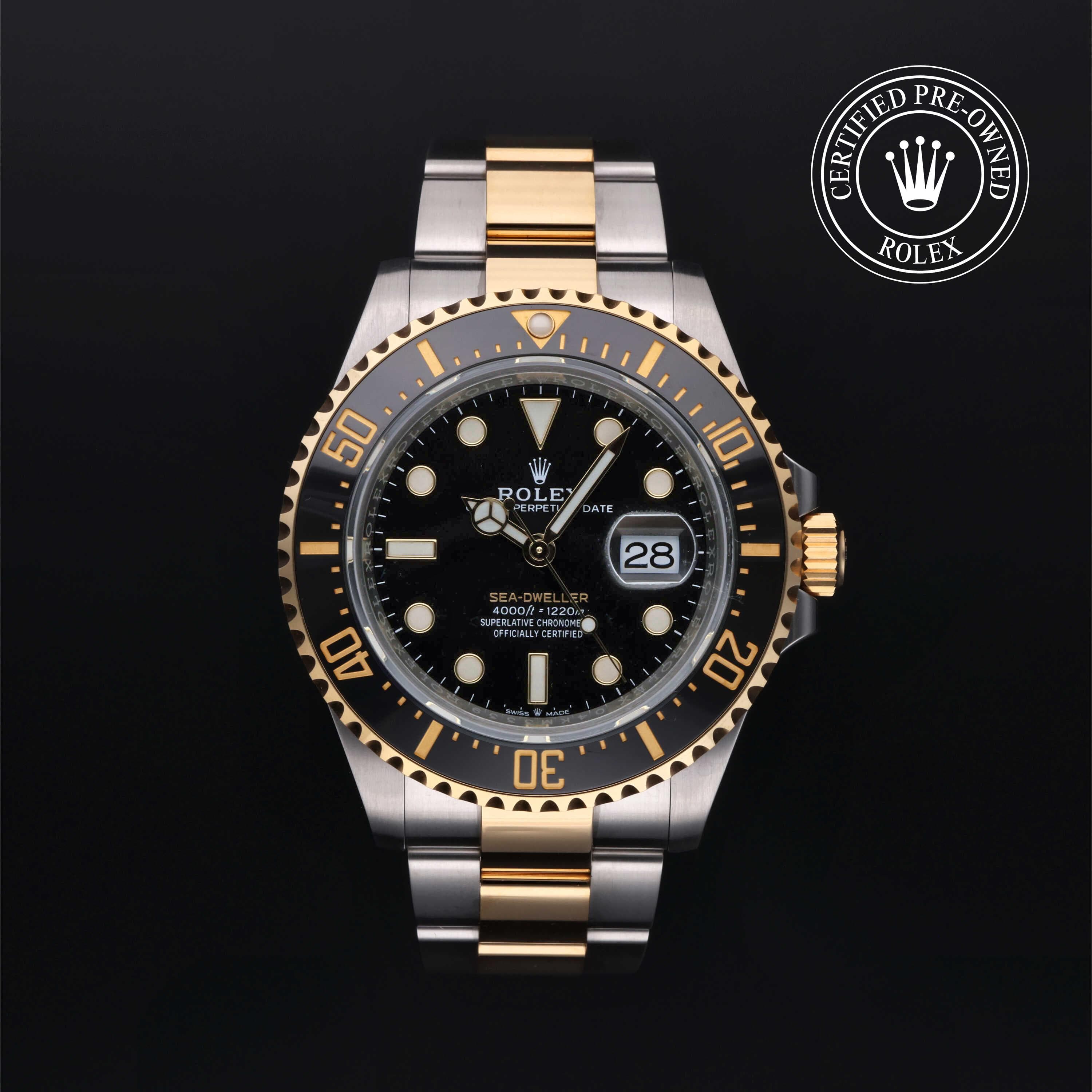 Rolex Certified Pre-Owned Sea-Dweller Oyster, 43 mm, Stainless Steel and yellow gold 126603 watch available at Long's Jewelers.