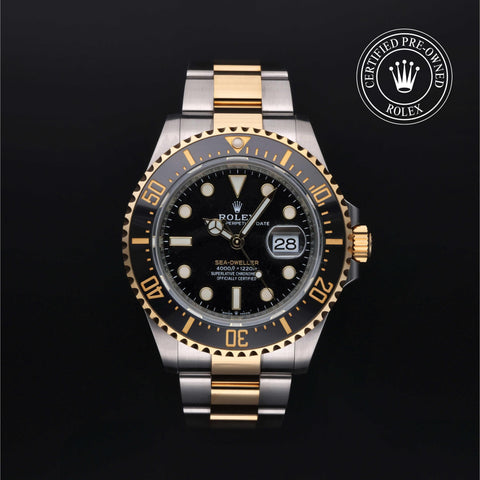 Rolex Certified Pre-Owned Sea-Dweller Oyster, 43 mm, Stainless Steel and yellow gold 126603 watch available at Long's Jewelers.
