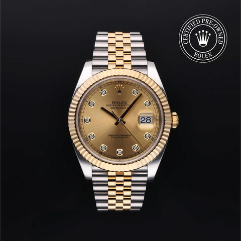 Rolex Certified Pre-Owned Datejust in Jubilee, 41 mm, Stainless Steel and yellow gold 126333 watch available at Long's Jewelers.