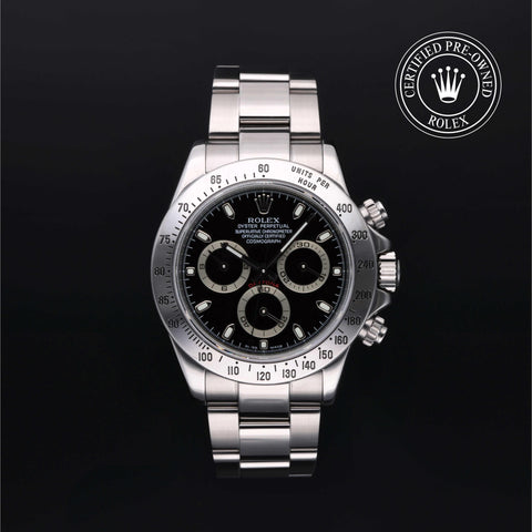 Rolex Certified Pre-Owned Cosmograph Daytona in Oyster, 40 mm, Stainless Steel 116520 watch available at Long's Jewelers.