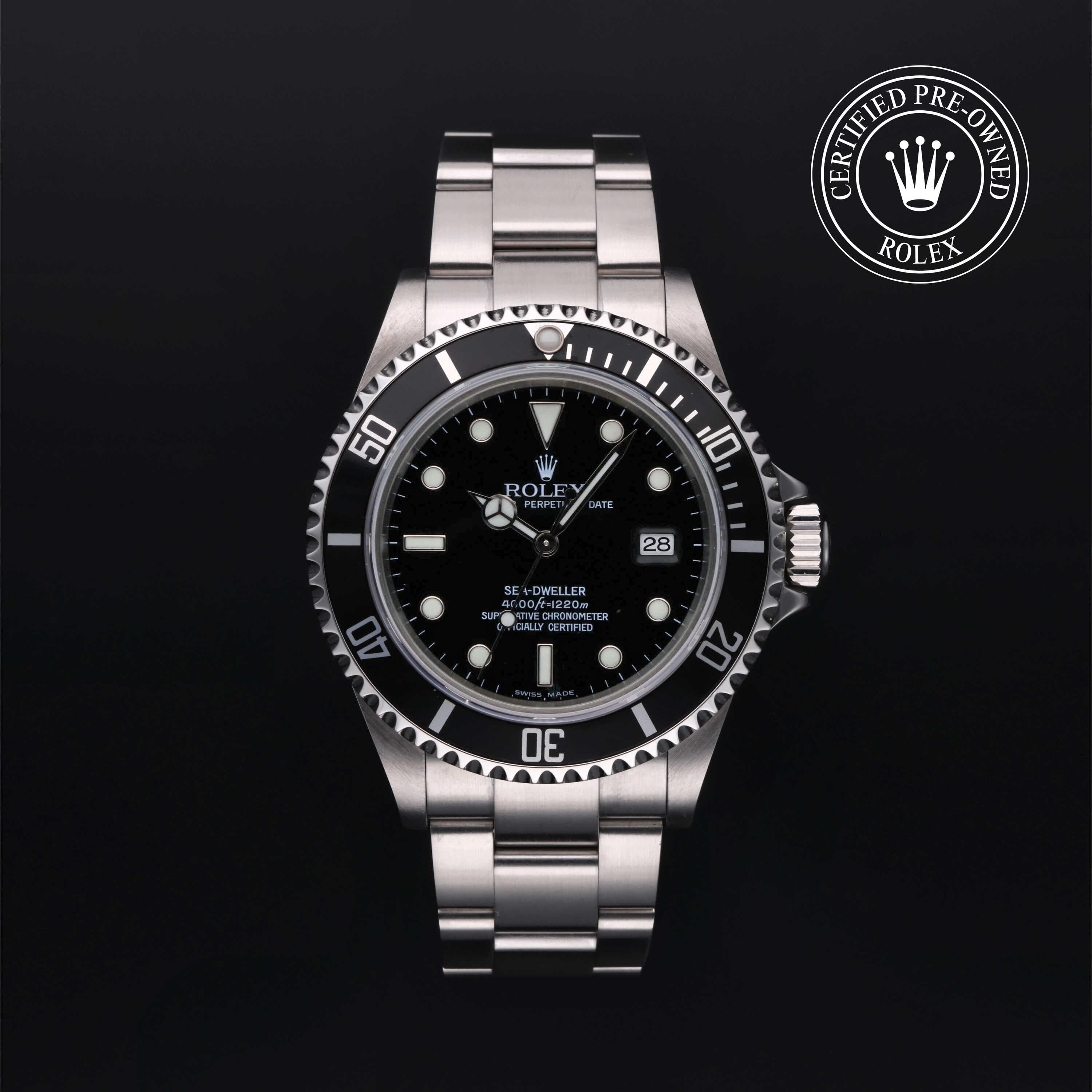 Rolex Certified Pre-Owned Sea-Dweller Oyster, 40 mm, Stainless Steel 16600 watch available at Long's Jewelers.