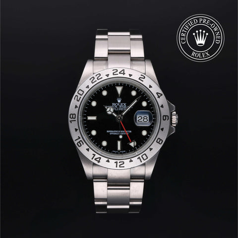 Rolex Certified Pre-Owned Explorer II in Oyster, 40 mm, Stainless Steel 16570 watch available at Long's Jewelers.