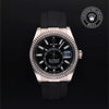 Rolex Certified Pre-Owned Sky-Dweller in Oysterflex, 42 mm, 18k white gold 336239 watch available at Long's Jewelers.