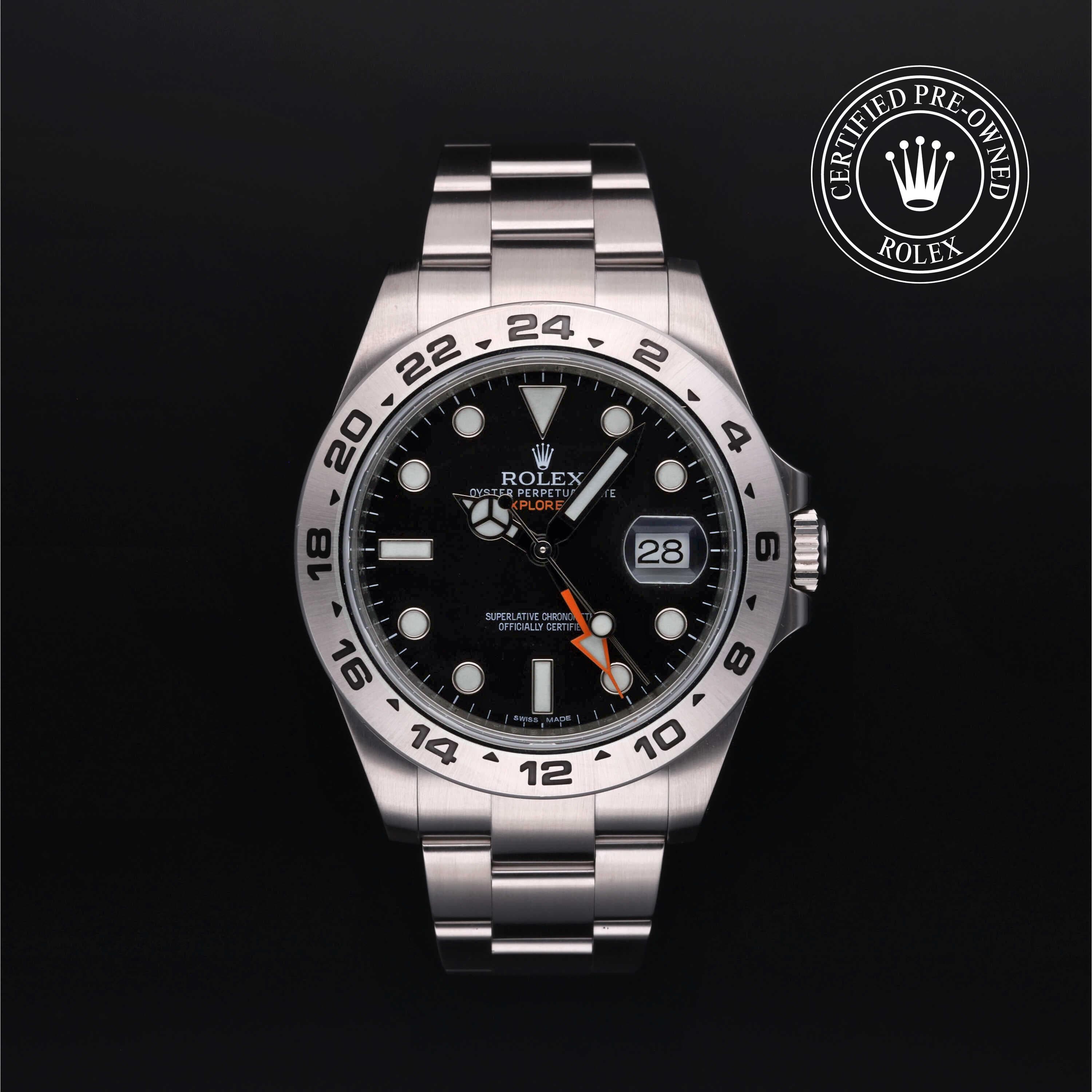 Rolex Certified Pre-Owned Explorer II in Oyster, 42 mm, Stainless Steel 216570 watch available at Long's Jewelers.