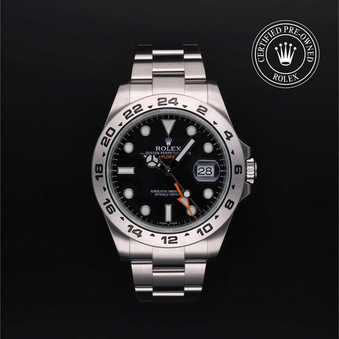 Rolex Certified Pre-Owned Explorer II in Oyster, 42 mm, Stainless Steel 216570 watch available at Long's Jewelers.