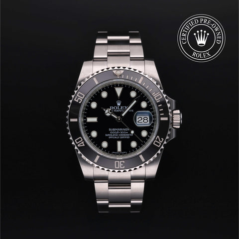 Rolex Certified Pre-Owned Submariner Date in Oyster, 40 mm, Stainless Steel 116610LN watch available at Long's Jewelers.