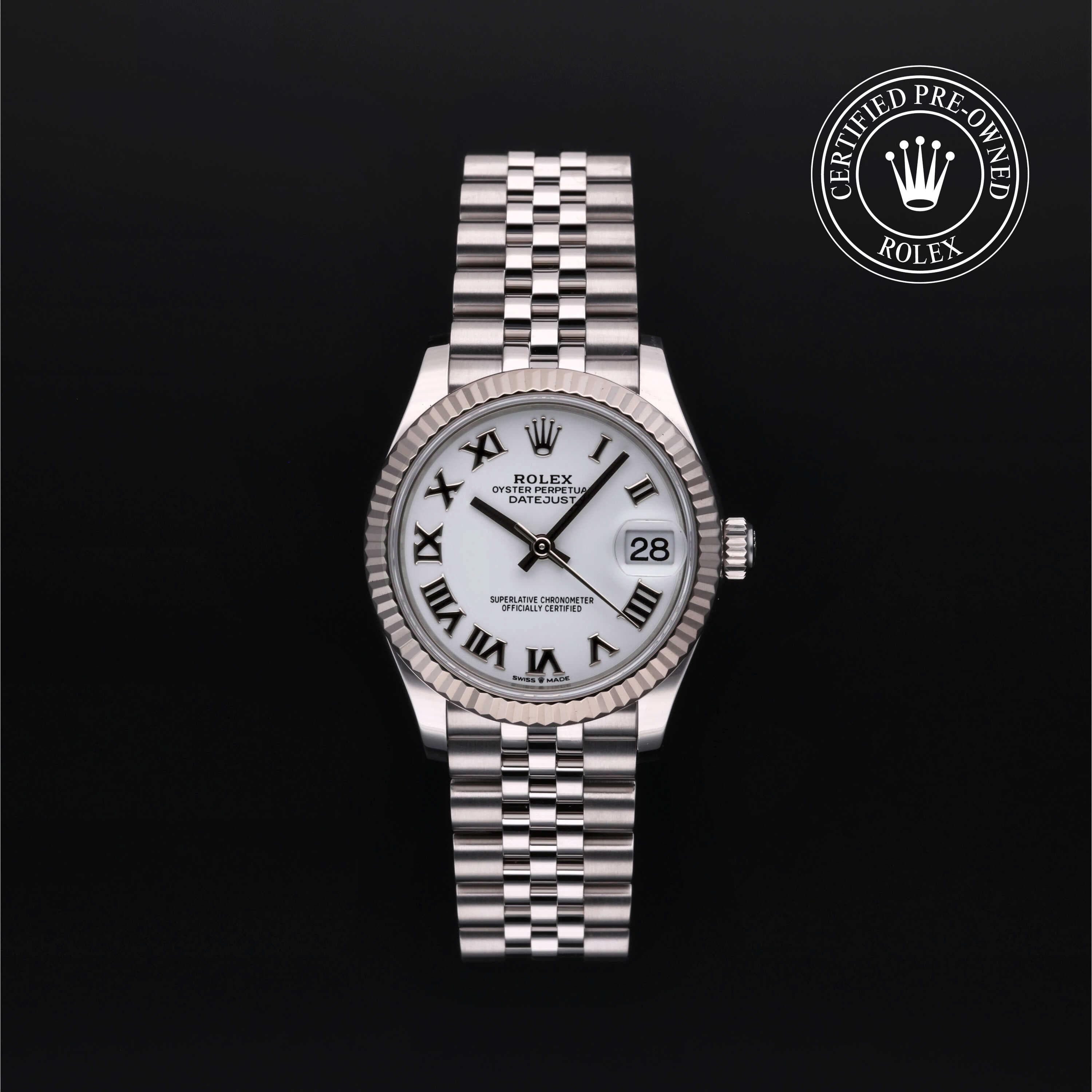 Rolex Certified Pre-Owned Datejust in Jubilee, 31 mm, Stainless Steel and white gold 278274 watch available at Long's Jewelers.