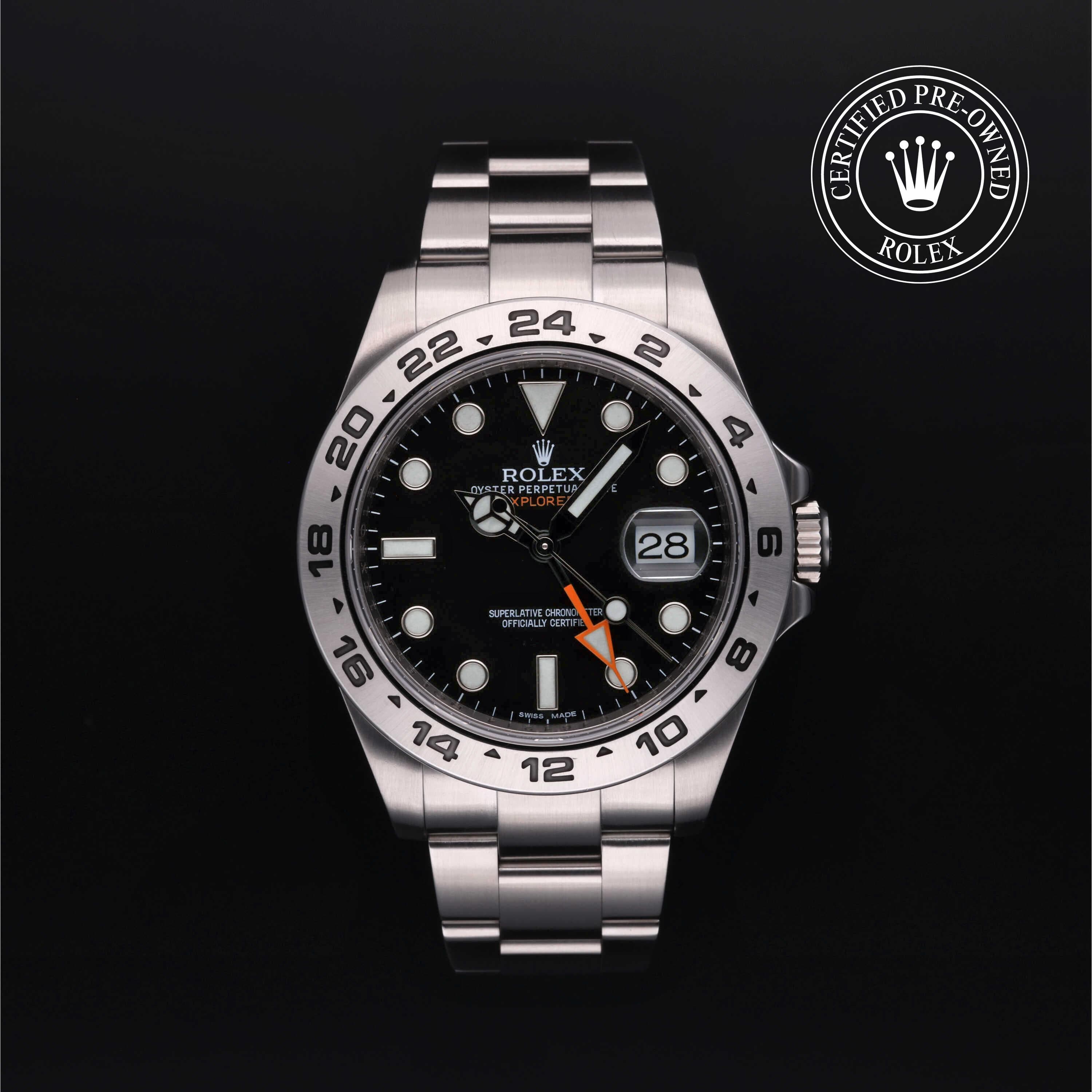 Rolex Certified Pre-Owned Explorer II in Oyster, 42 mm, Stainless Steel 216570 watch available at Long's Jewelers.