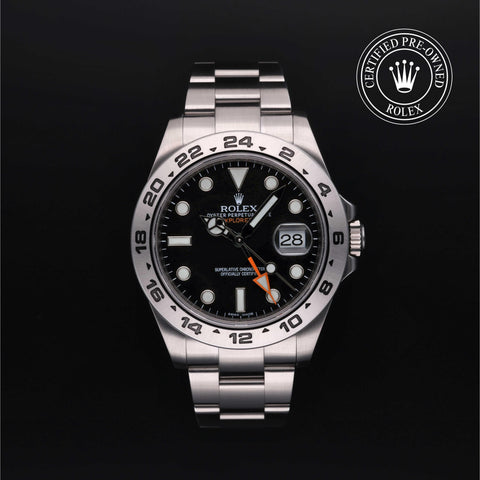 Rolex Certified Pre-Owned Explorer II in Oyster, 42 mm, Stainless Steel 216570 watch available at Long's Jewelers.