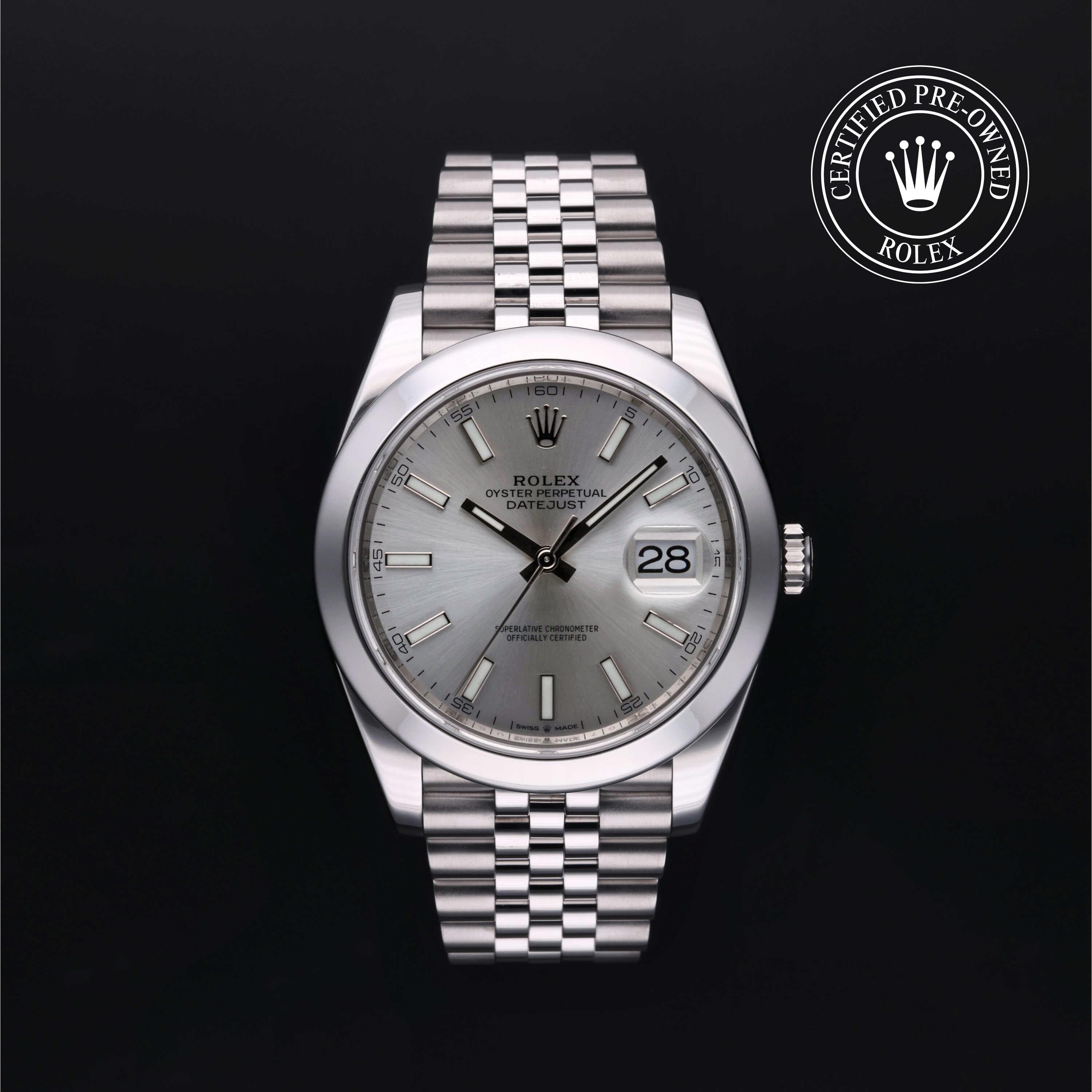 Rolex Certified Pre-Owned Datejust in Oyster, 41 mm, Stainless Steel 126300 watch available at Long's Jewelers.