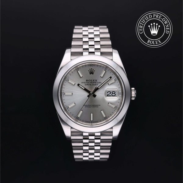 Rolex Certified Pre-Owned Datejust in Oyster, 41 mm, Stainless Steel 126300 watch available at Long's Jewelers.