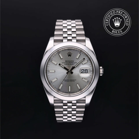 Rolex Certified Pre-Owned Datejust in Oyster, 41 mm, Stainless Steel 126300 watch available at Long's Jewelers.