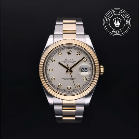 Rolex Certified Pre-Owned Datejust II in Oyster, 41 mm, Stainless steel and yellow gold 116333 watch available at Long's Jewelers.