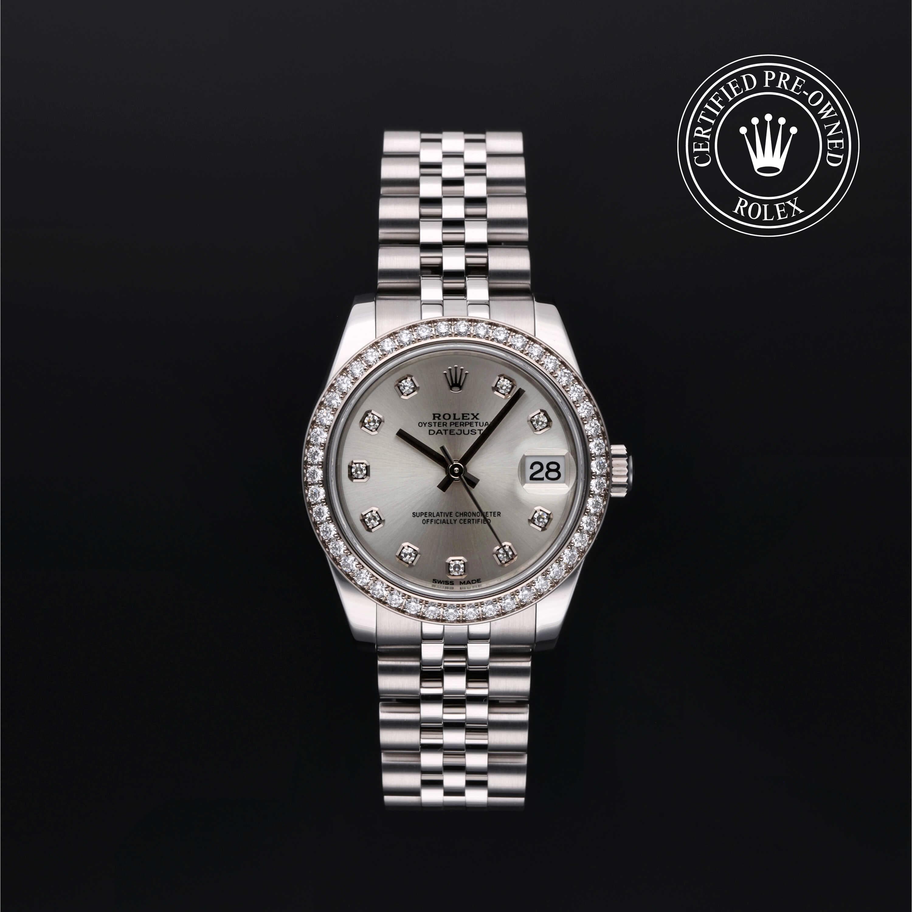 Rolex Certified Pre-Owned Datejust in Jubilee, 31 mm, Stainless Steel and white gold 178384 watch available at Long's Jewelers.