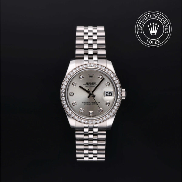 Rolex Certified Pre-Owned Datejust in Jubilee, 31 mm, Stainless Steel and white gold 178384 watch available at Long's Jewelers.