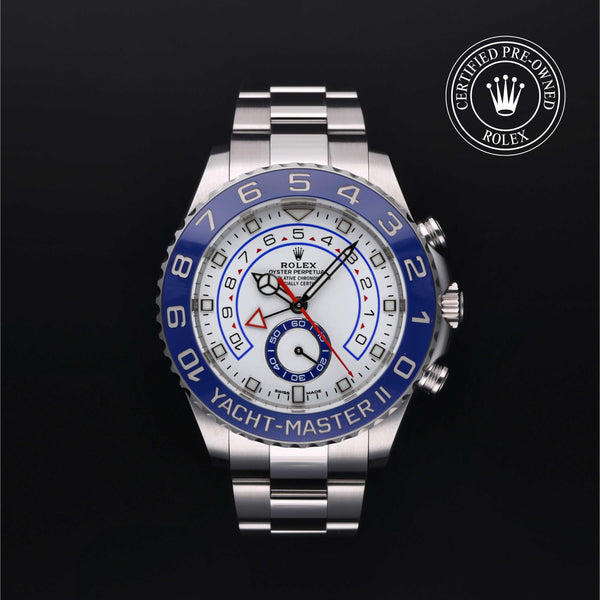 Rolex Certified Pre-Owned Yacht-Master II in Oyster, 44 mm, Stainless Steel 116680 watch available at Long's Jewelers.