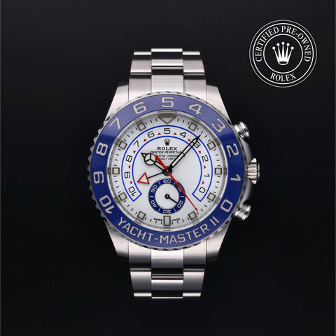 Rolex Certified Pre-Owned Yacht-Master II in Oyster, 44 mm, Stainless Steel 116680 watch available at Long's Jewelers.