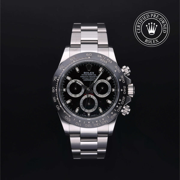 Rolex Certified Pre-Owned Cosmograph Daytona in Oyster, 40 mm, Stainless Steel 116500LN watch available at Long's Jewelers.