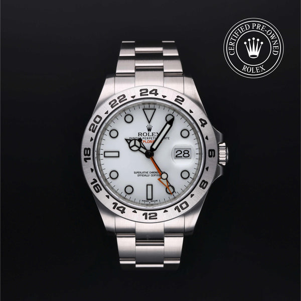 Rolex Certified Pre-Owned Explorer II in Oyster, 42 mm, Stainless Steel 216570 watch available at Long's Jewelers.