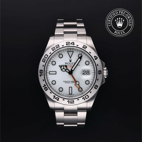 Rolex Certified Pre-Owned Explorer II in Oyster, 42 mm, Stainless Steel 216570 watch available at Long's Jewelers.