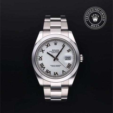 Rolex Certified Pre-Owned Datejust in Oyster, 41 mm, Stainless Steel 126300 watch available at Long's Jewelers.