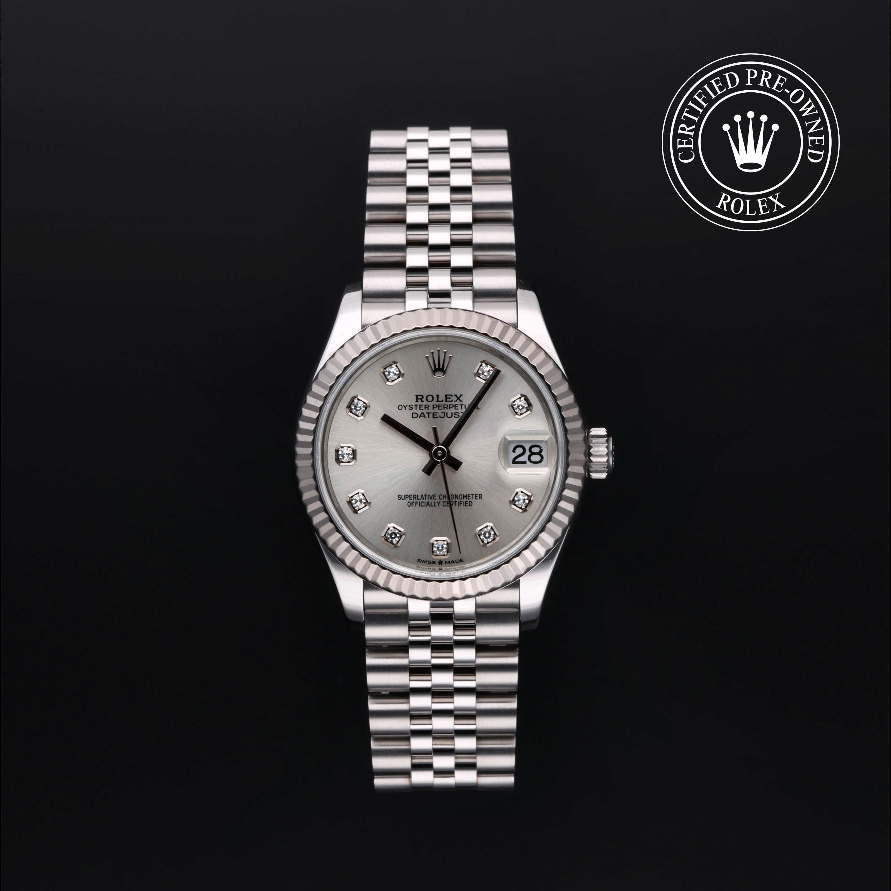 Rolex Certified Pre-Owned Datejust in Jubilee, 31 mm, Stainless Steel and white gold 278274 watch available at Long's Jewelers.