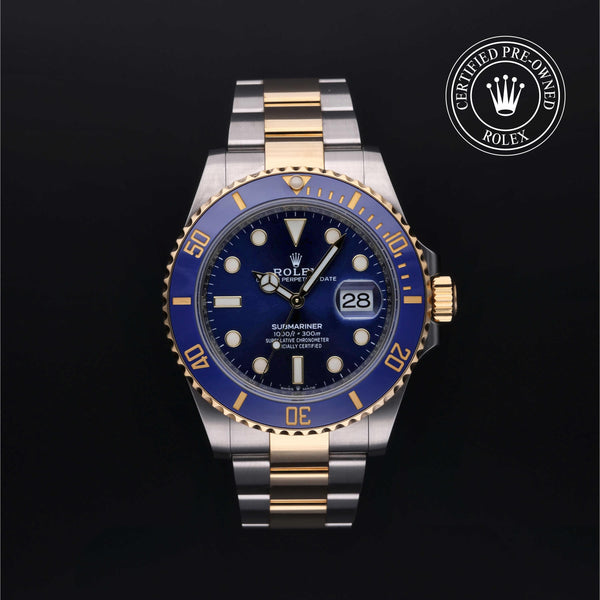 Rolex Certified Pre-Owned Submariner Date in Oyster, 41 mm, Stainless Steel and yellow gold 126613LB watch available at Long's Jewelers.