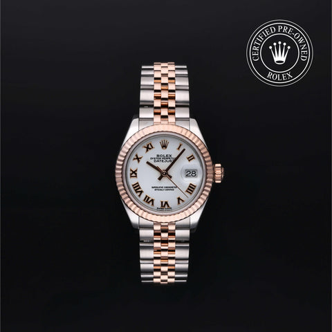 Rolex Certified Pre-Owned Lady-Datejust in 28 mm, Stainless Steel and rose gold 279171 watch available at Long's Jewelers.