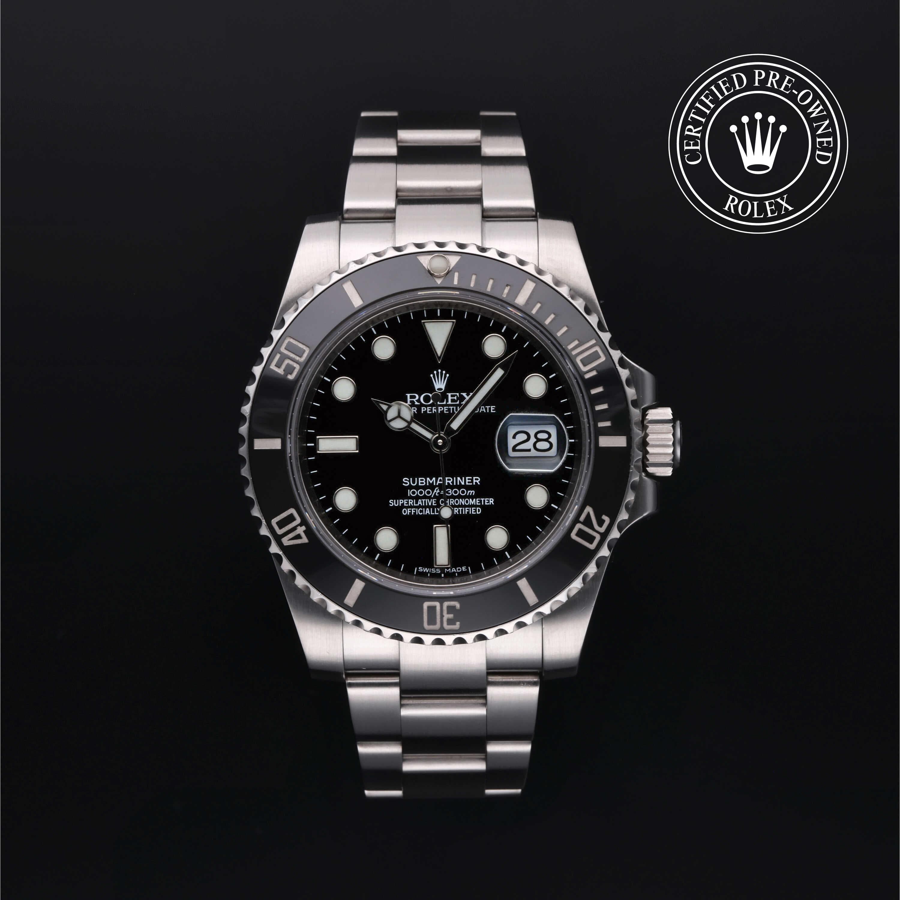 Rolex Certified Pre-Owned Submariner Date in Oyster, 40 mm, Stainless Steel 116610LN watch available at Long's Jewelers.