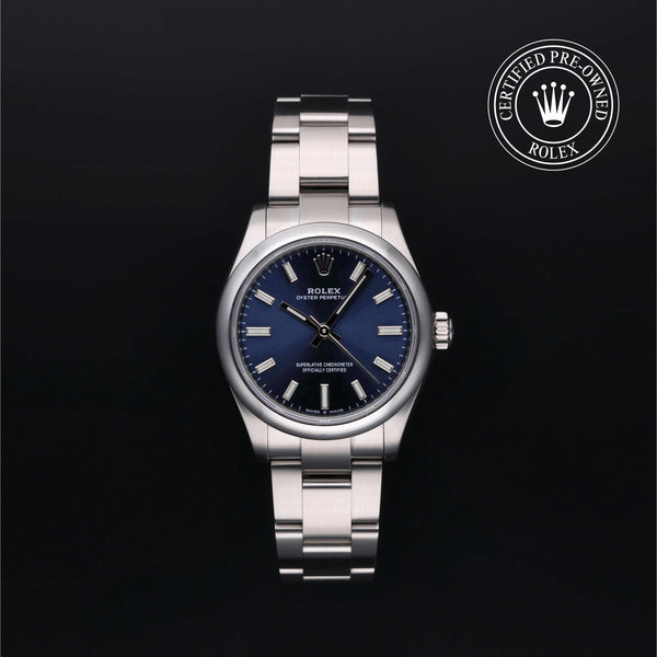 Rolex Certified Pre-Owned Oyster Perpetual in Oyster, 31 mm, Stainless Steel 277200 watch available at Long's Jewelers.