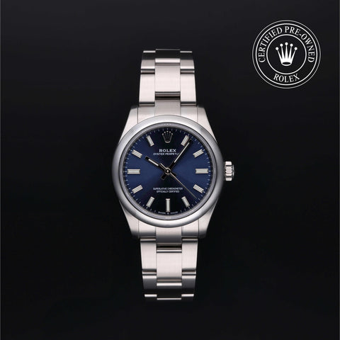 Rolex Certified Pre-Owned Oyster Perpetual in Oyster, 31 mm, Stainless Steel 277200 watch available at Long's Jewelers.