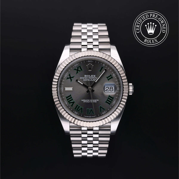 Rolex Certified Pre-Owned Datejust in Jubilee, 41 mm, Stainless Steel and 18k white gold 126334 watch available at Long's Jewelers.