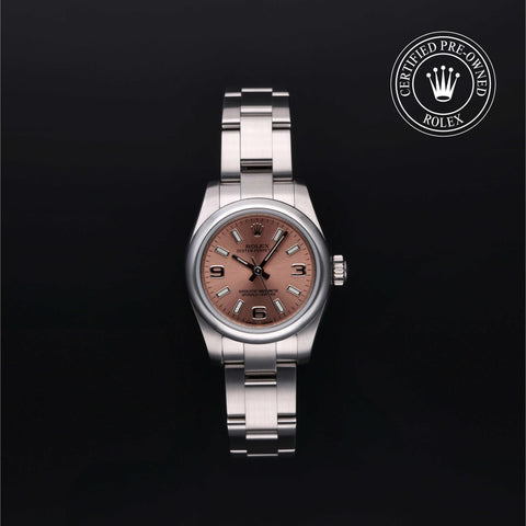 Rolex Certified Pre-Owned Oyster Perpetual in Oyster, 26 mm, Stainless Steel 176200 watch available at Long's Jewelers.