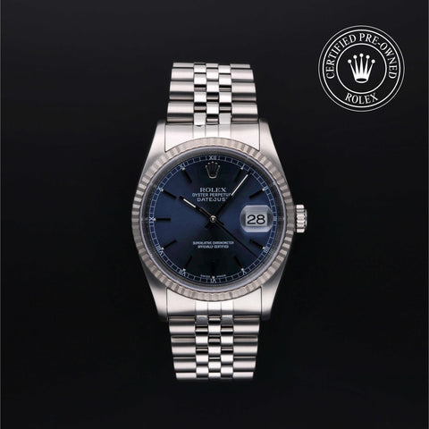 Rolex Certified Pre-Owned Datejust in Jubilee, 36 mm, Stainless steel and white gold 16234 watch available at Long's Jewelers.