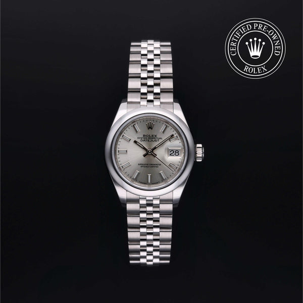 Rolex Certified Pre-Owned Lady-Datejust in 28 mm, Stainless Steel 279160 watch available at Long's Jewelers.