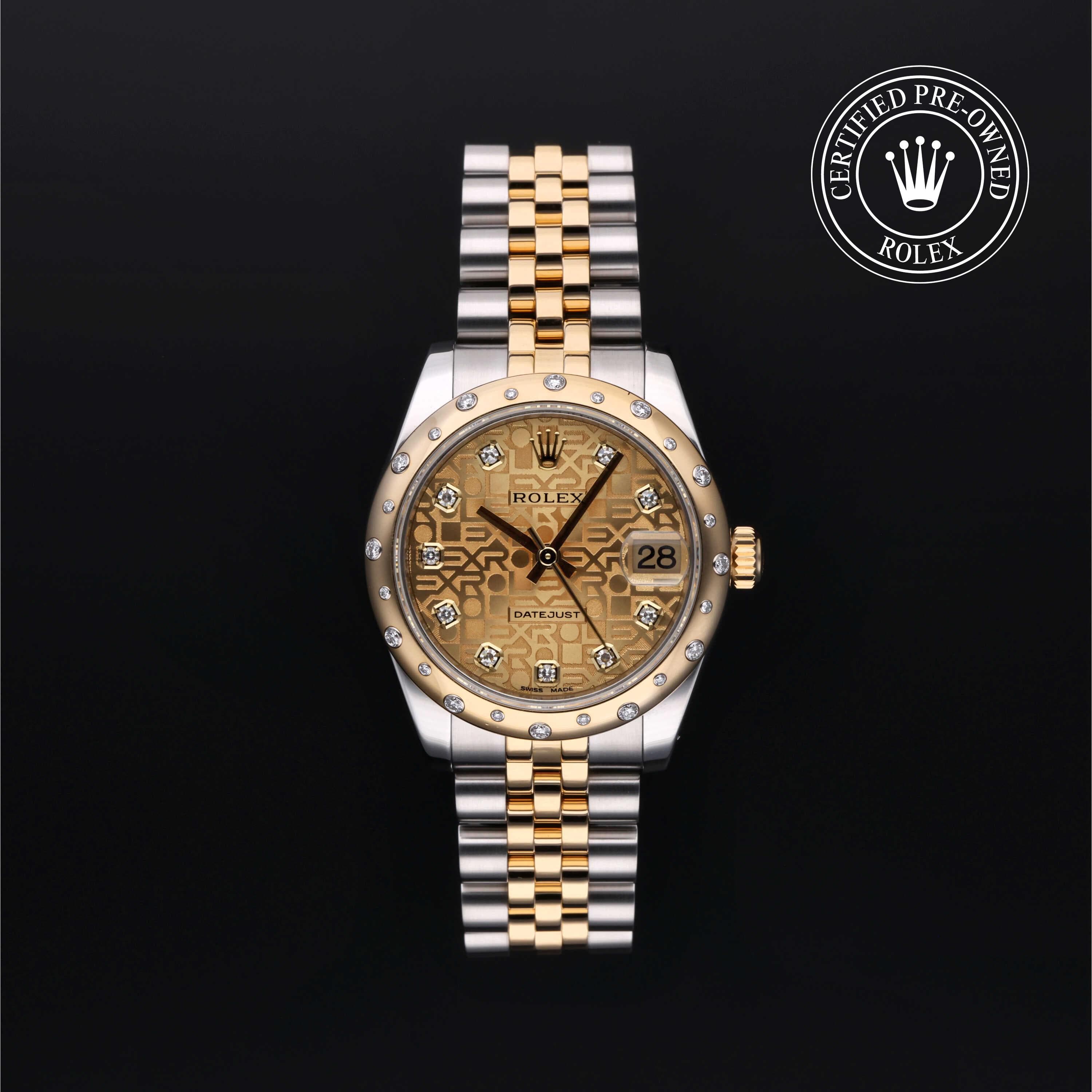 Rolex Certified Pre-Owned Datejust in Jubilee, 31 mm, Stainless Steel and yellow gold 178343 watch available at Long's Jewelers.