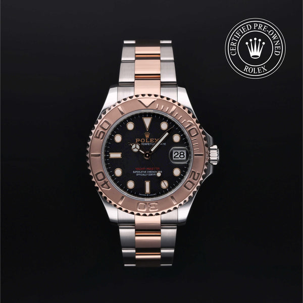 Rolex Certified Pre-Owned Yacht-Master in Oyster, 37 mm, Stainless Steel and rose gold 268621 watch available at Long's Jewelers.