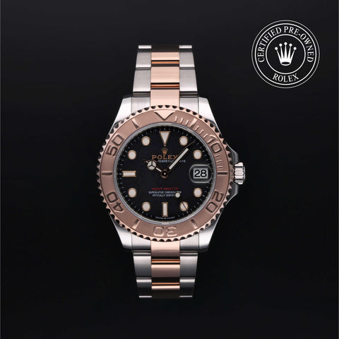 Rolex Certified Pre-Owned Yacht-Master in Oyster, 37 mm, Stainless Steel and rose gold 268621 watch available at Long's Jewelers.