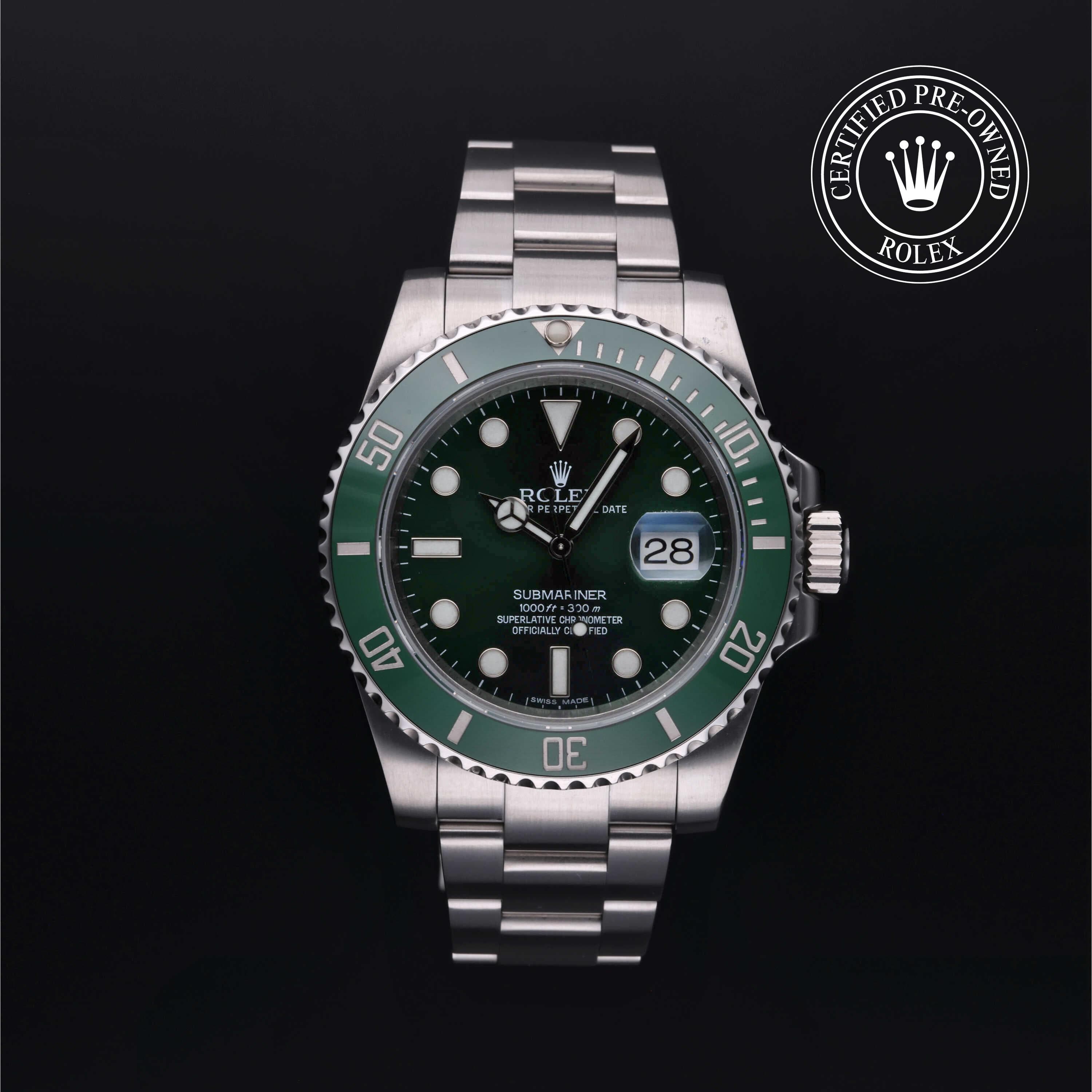 Rolex Certified Pre-Owned Submariner Date in Oyster, 40 mm, Stainless Steel 116610LV watch available at Long's Jewelers.