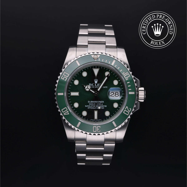 Rolex Certified Pre-Owned Submariner Date in Oyster, 40 mm, Stainless Steel 116610LV watch available at Long's Jewelers.