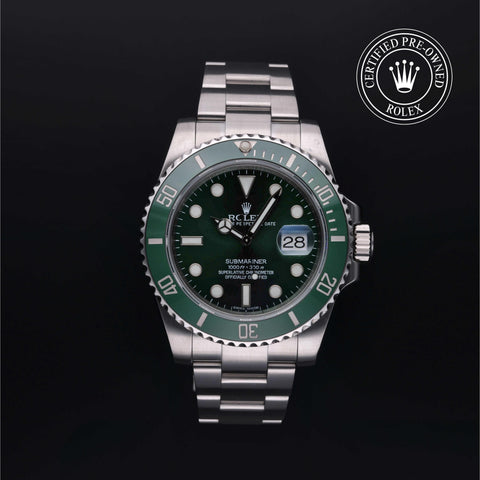 Rolex Certified Pre-Owned Submariner Date in Oyster, 40 mm, Stainless Steel 116610LV watch available at Long's Jewelers.