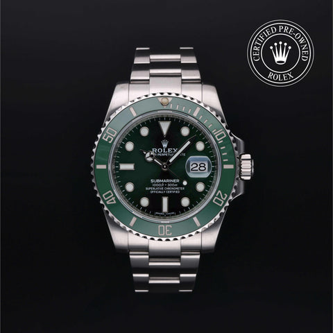 Rolex Certified Pre-Owned Submariner Date in Oyster, 40 mm, Stainless Steel 116610LV watch available at Long's Jewelers.