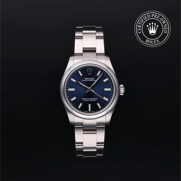 Rolex Certified Pre-Owned Oyster Perpetual in Oyster, 31 mm, Stainless Steel 277200 watch available at Long's Jewelers.