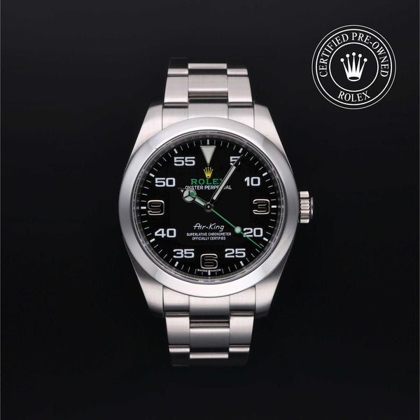 Rolex Certified Pre-Owned Air-King in Oyster, 40 mm, Stainless Steel 116900 watch available at Long's Jewelers.