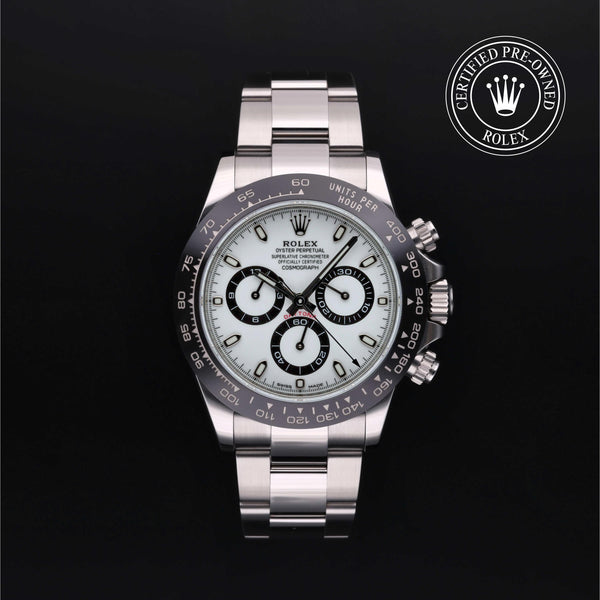 Rolex Certified Pre-Owned Cosmograph Daytona in Oyster, 40 mm, Stainless Steel 116500LN watch available at Long's Jewelers.